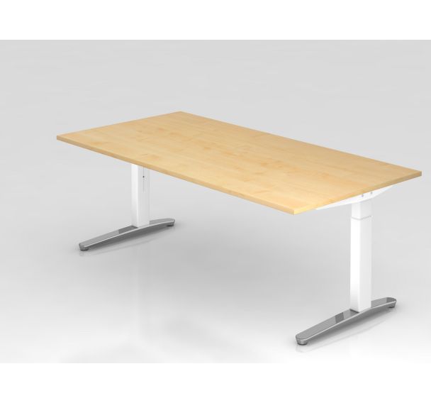 Bureau série XB - Pied blanc brillant - 200x100 cm - Hammerbacher