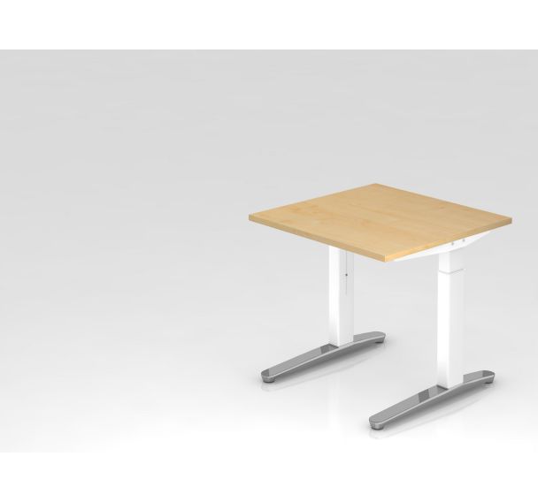 Bureau série XB - Pied blanc brillant - 80x80 cm - Hammerbacher