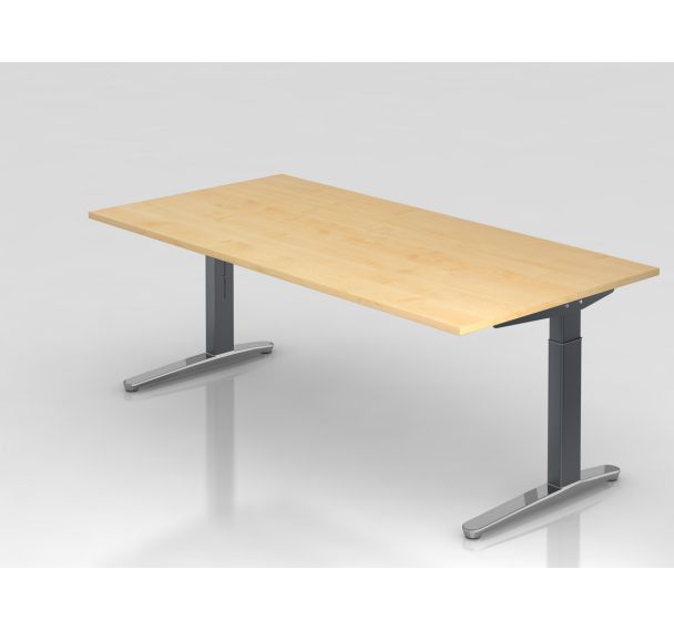 Bureau série XB - Pied graphite brillant - 200x100 cm - Hammerbacher