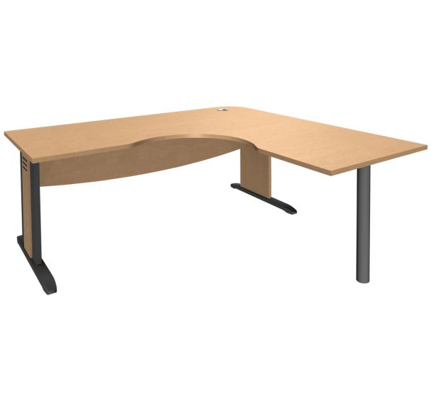 Bureau symétrique 90° quatuor piètement L métal - Manutan Expert