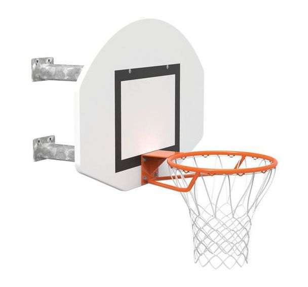 But basket mural ext. GES acier galva. panneau demi-lune