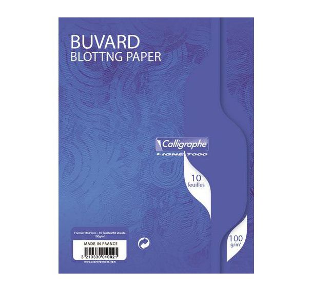 Buvard 16x21 blanc 100g