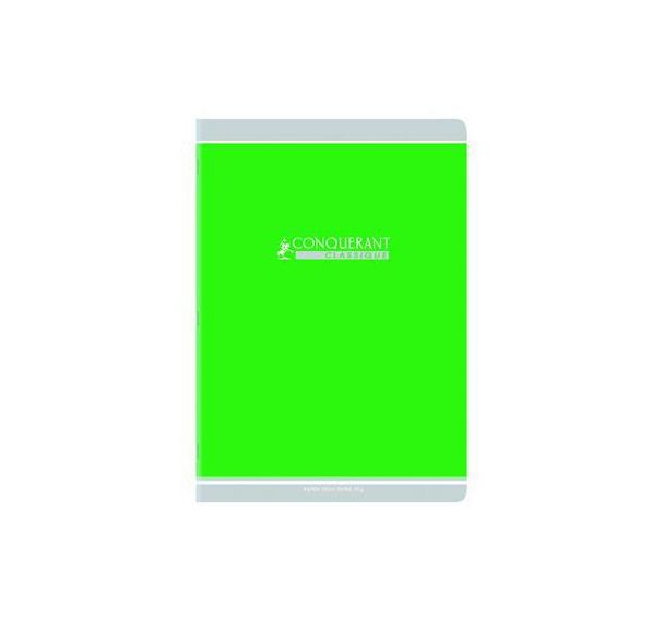 CONQUERANT Cahier Classique A4 Grands Carreaux Seyès 48 Pages Agrafées Couverture Carte Recyclée Coloris Assortis