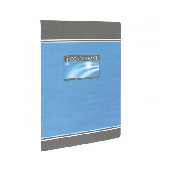 CONQUERANT Cahier de Devoirs 17x22cm Grands Carreaux Seyès 192 Pages Agrafées Couverture Carte Coloris Assortis