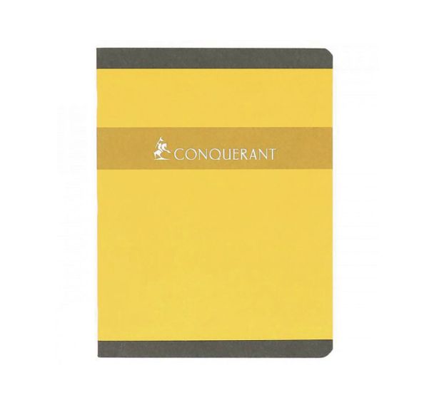 CONQUERANT Cahier de Devoirs 17x22cm Grands Carreaux Seyès 96 Pages Agrafées Couverture Carte Coloris Assortis
