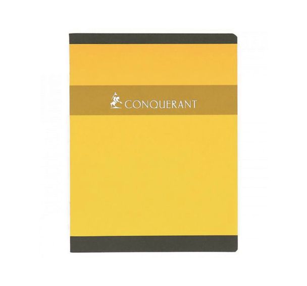 CONQUERANT Cahier de Devoirs 17x22cm Petits Carreaux 5mm 96 Pages Agrafées Couverture Carte Coloris Assortis