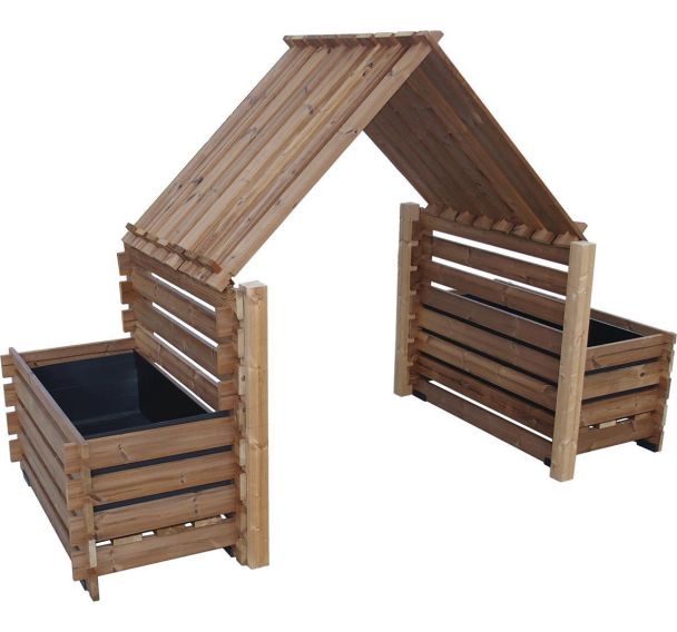 Cabane végétalisée réhaussée