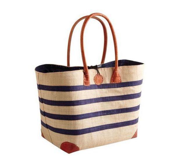 Cabas rabane avec 2 anses et coins en cuir