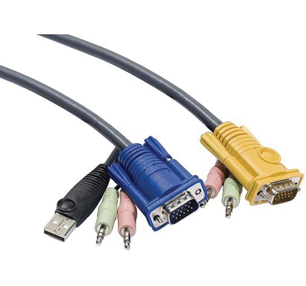 Câble E7 kvm ATEN 2L-53xxU VGA-USB-Audio - 1,80M
