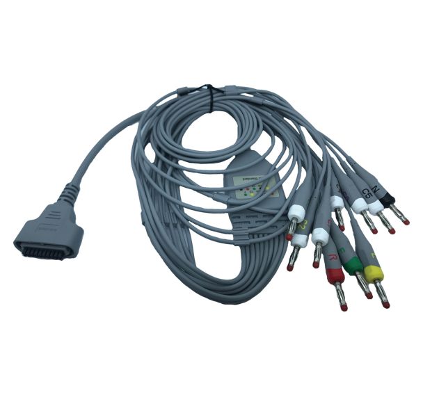 Cable ECG fiche banane pour électrocardiographe ECGPAD-EDAN