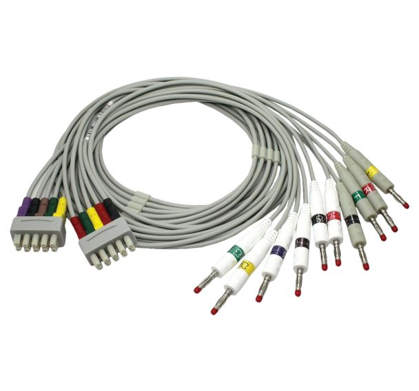 Cable ECG fiche banane pour électrocardiographe SE-301-EDAN