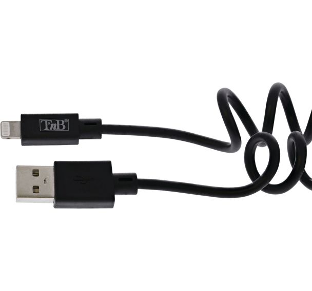 Câble USB vers Lightning torsadé - 1m - Noir