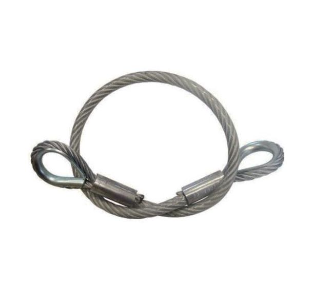 Cable acier plastifié - 2 boucles cossées manchonnées