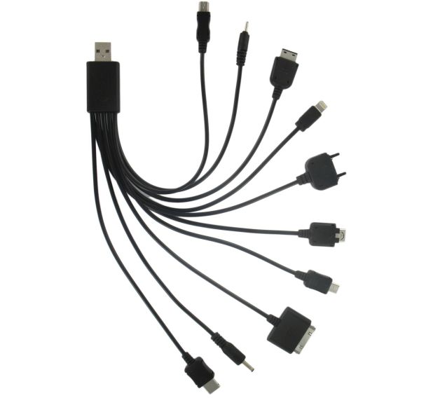 Câble de charge multi-connecteurs 10 en 1 pour téléphones GSM et smartphones