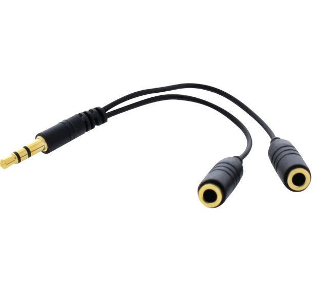 Câble doubleur jack 3.5 mm mâle vers 2 jack 3.5 mm femelle