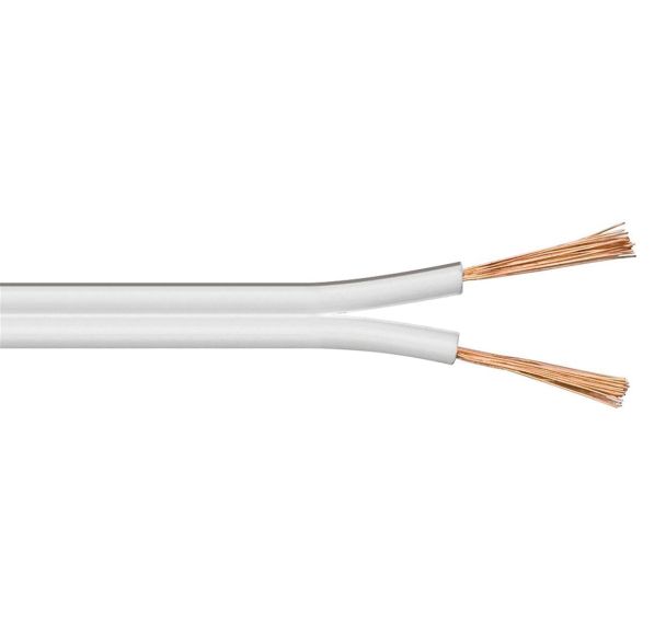 Câble haut parleur 2x2,5mm Blanc - MicroConnect