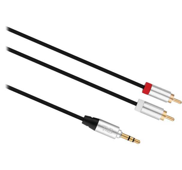 Câble jack 3.5 mm mâle vers 2 RCA mâle connecteur or