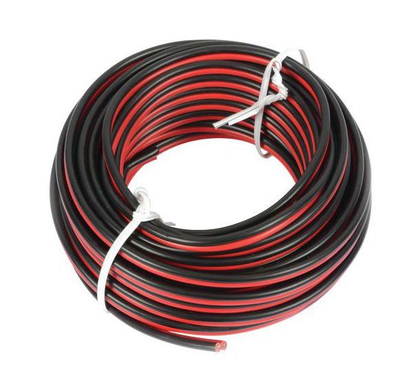 Câble universel noir / rouge 10 m 2x 0,75 mm