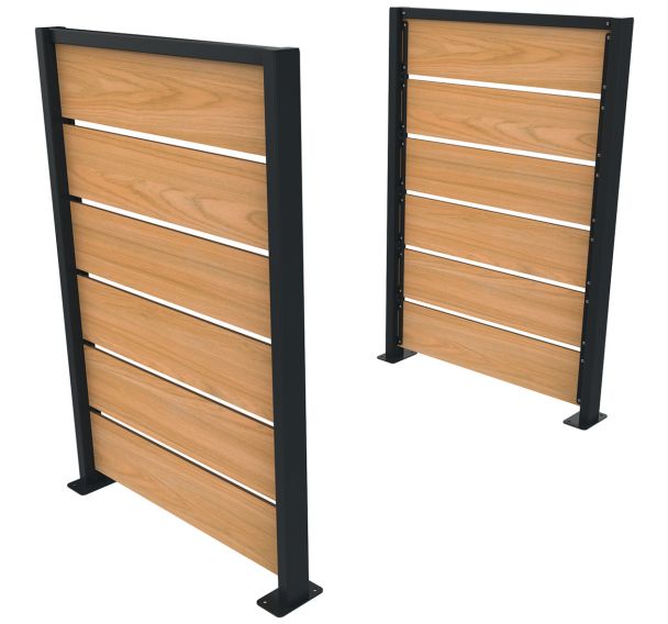 Cache conteneurs ROKIM 2 pans lames bois/métal - BUTON DESIGN