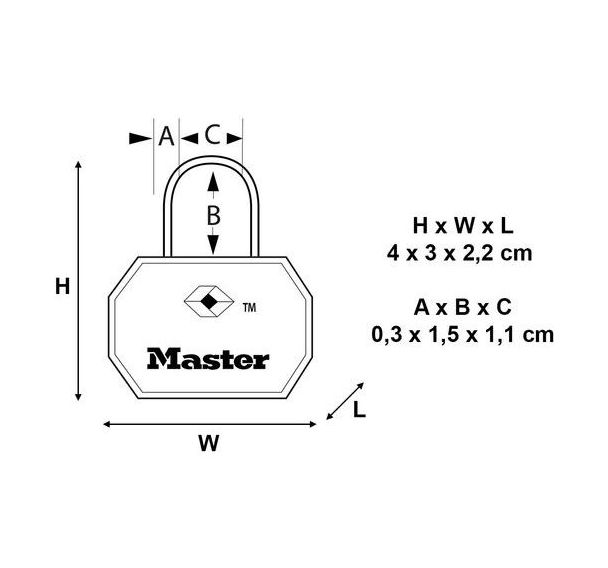 Cadenas TSA 4681EURTBLK - Master Lock