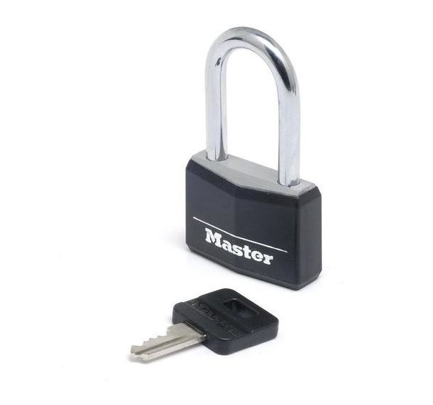 Cadenas à clé avec protection en vinyle 9140EURD - Noir - Master Lock