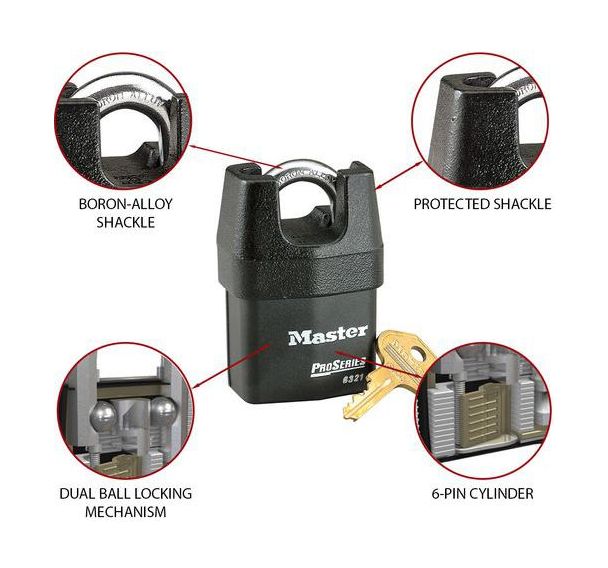 Cadenas à clés en acier laminé ProSerie 6321EURD-Master Lock
