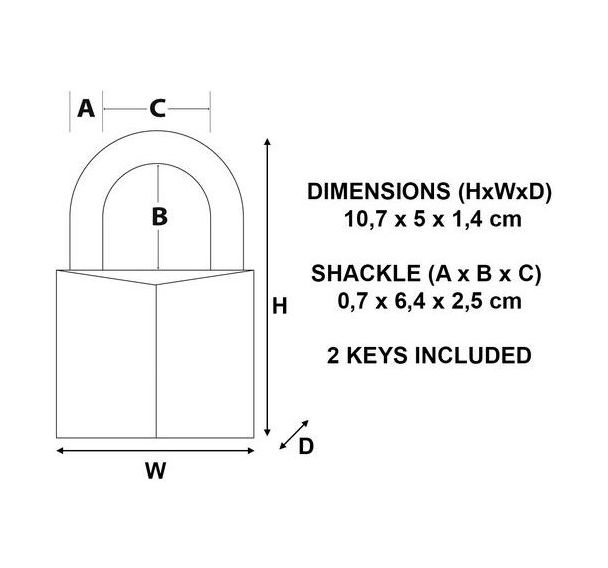 Cadenas à clés en laiton massif - 150EURDLJ - Master Lock