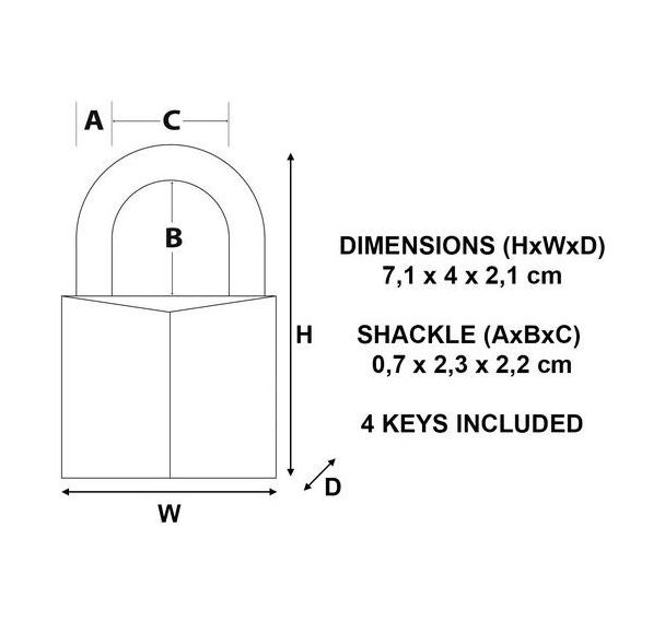 Cadenas à clés réversibles 1145PEURD - Master Lock