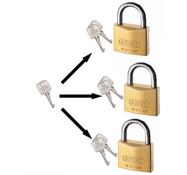 Cadenas série 85 - Varié pour clé passe - 2 clés