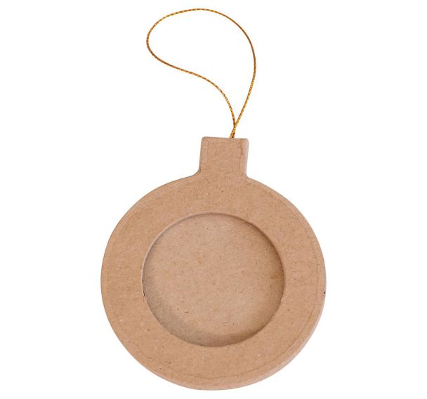 Cadre boule ronde de Noël à suspendre 9,5cm (Lot de 20)