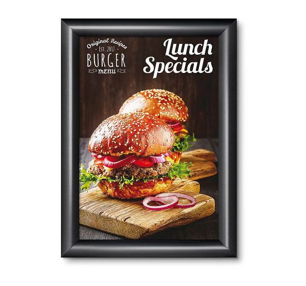 Cadre clic-clac aluminium avec coin pointu - Noir - Manutan Expert