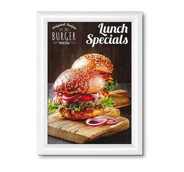 Cadre clic-clac aluminium avec coin pointu - blanc - Manutan Expert