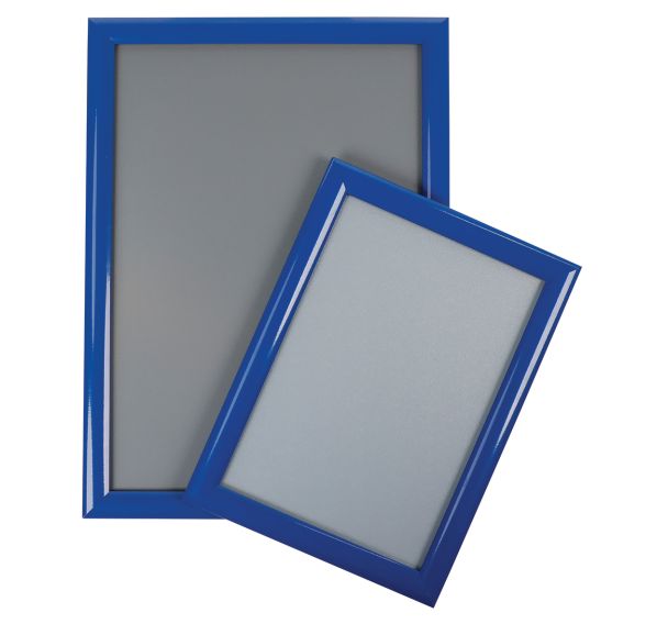 Cadre clic-clac aluminium avec coin pointu - bleu - Manutan Expert