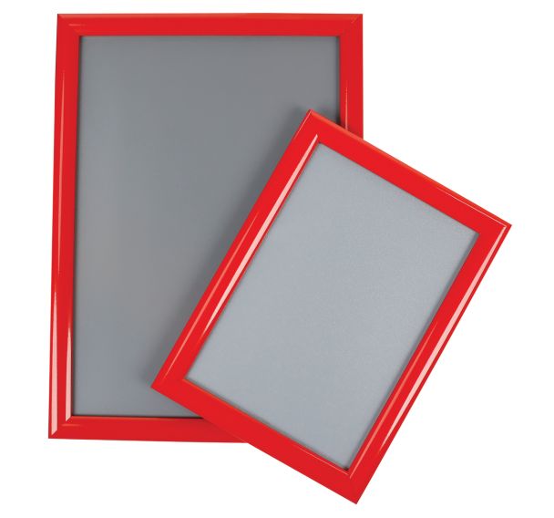 Cadre clic-clac aluminium avec coin pointu - rouge - Manutan Expert