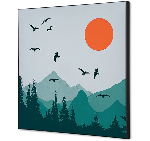 Cadre décoratif en tissu Soleil et oiseaux - Showdown Displays