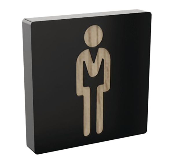 Cadre signalétique fond bois