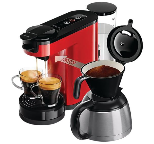 Cafetière 7 tasses Rouge - Senseo Switch - HD6592.85 - 1450 W - Philips