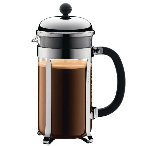 Cafetière à piston 8 Tasses Chromée & Noire - Chambord