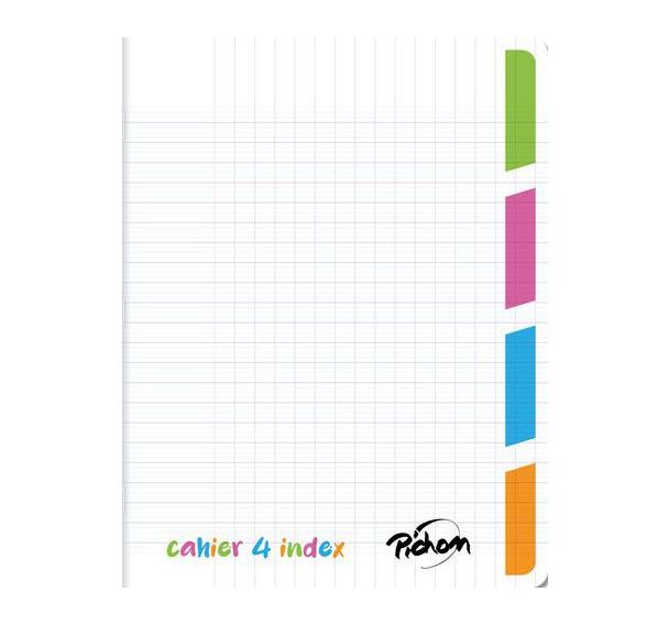 Cahier 4 en 1 polypro incolore 4 sections 17x22cm 70g