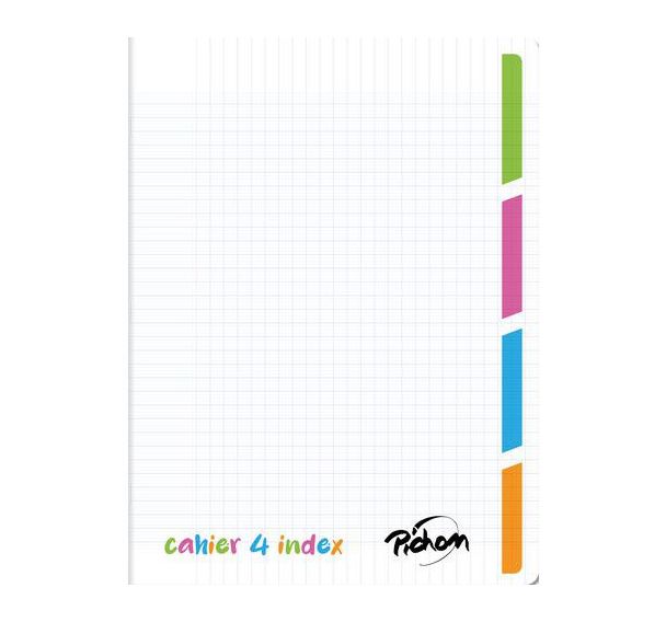 Cahier 4 en 1 polypro incolore 4 sections 24x32cm seyes 70g