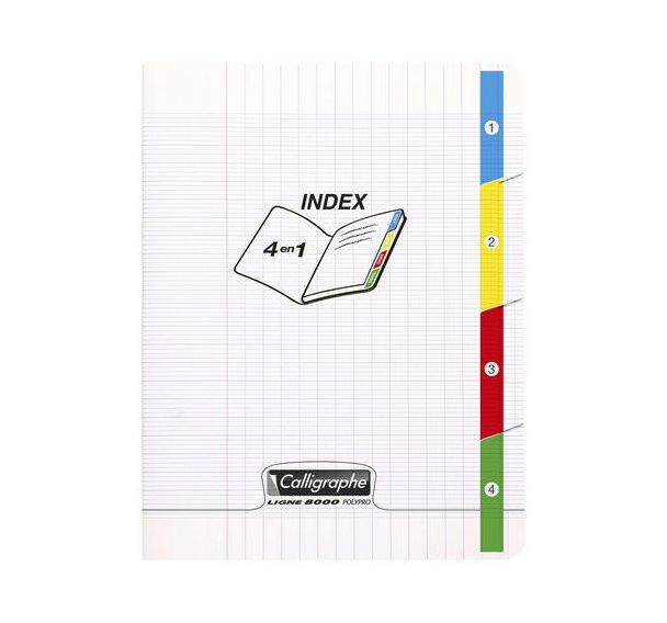 Cahier 4 en 1 polypropylène 96 pages seyes 90 gr 17 x 22 cm