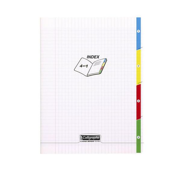Cahier 4 en 1 polypropylène 96 pages seyes 90g 24 x 32 cm