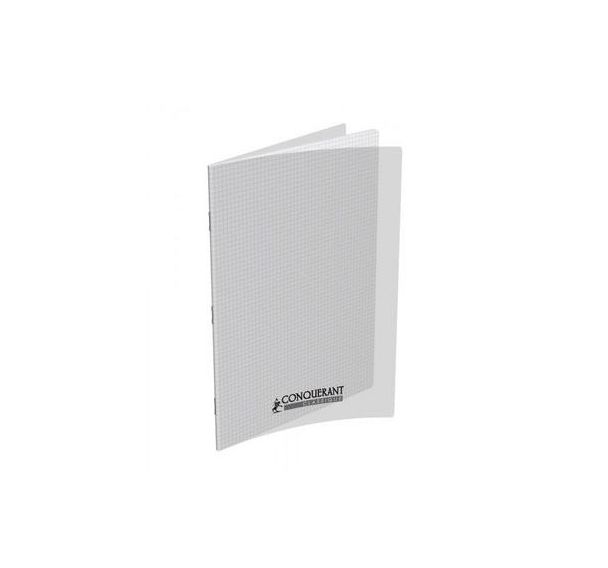 Cahier Conquérant Classique agrafé A4 48 pages 90g petits carreaux 5x5mm Incolore Polypro