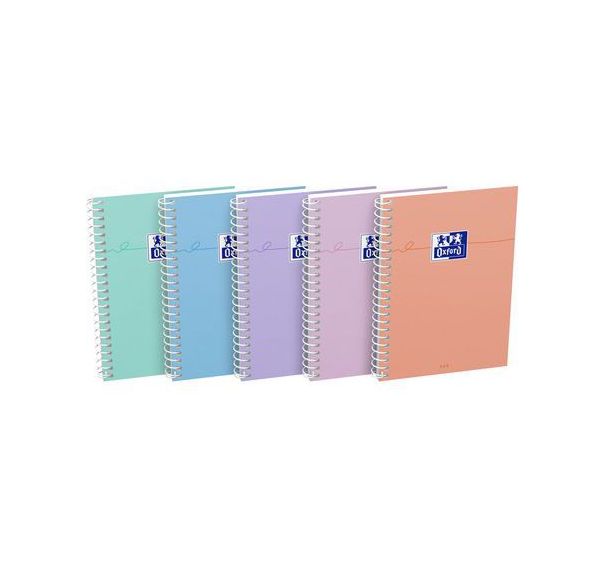 Cahier Oxford Smart Spirale 105x148 100p Q5/5 assorti Pastel