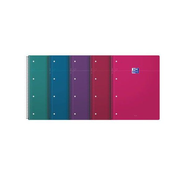 Cahier SmArt spirale perforé 230 x 297 mm - Couleurs vives - Oxford