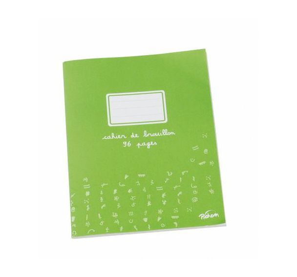 Cahier brouillon 96 pages papier extra blanc 17x22 cm 60g seyes