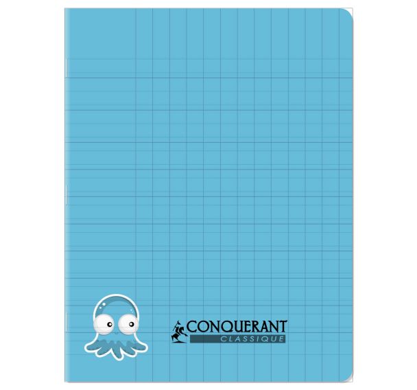 Cahier d’écriture polypropylène 90g 32 pages 17x22 cm réglure spéciale double ligne 3 mm bleu