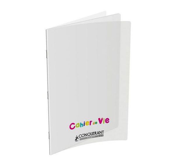 Cahier de vie polypropylène 24x32 cm 96 pages 1 page unie 1 page lignée 8 mm