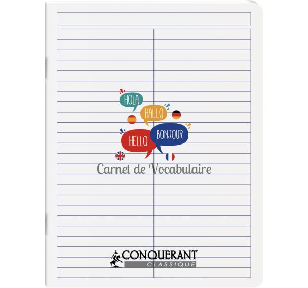 Cahier de vocabulaire 17x22 cm, 96 pages