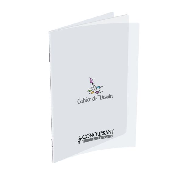 Cahier dessin polypropylène 90g 32 pages uni 17x22 cm